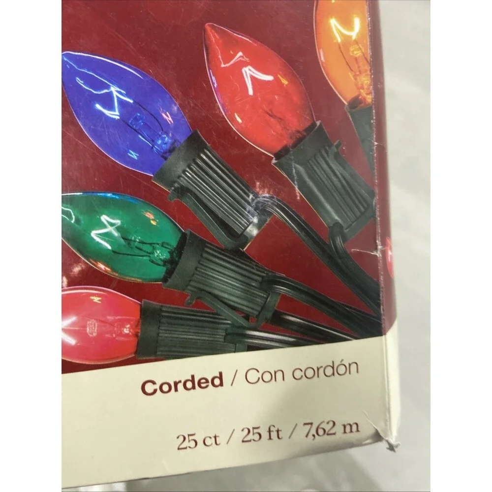 Holiday Living 25ct C7 Multicolor String Lights Indoor Outdoor 25ft Corded